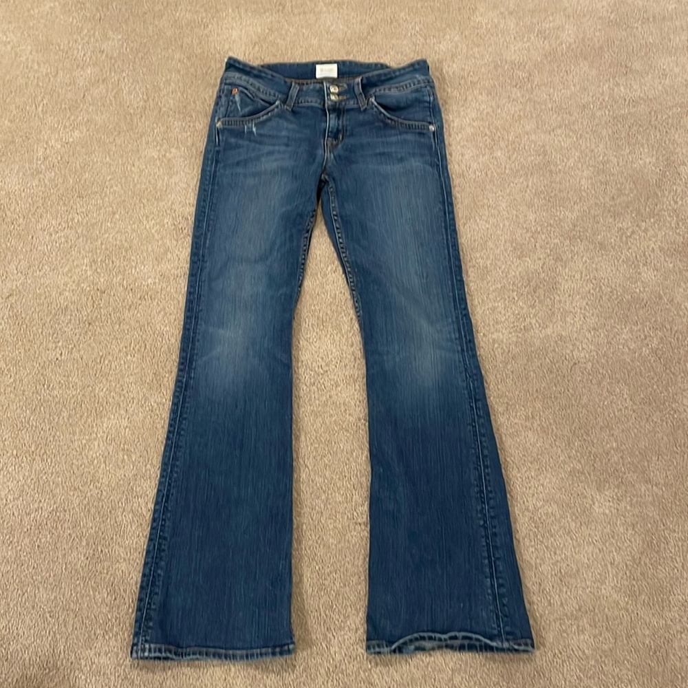 Hudson 28 Women’s Flare Boot Cut Jeans Flap Button Back Pickets VINTAGE
